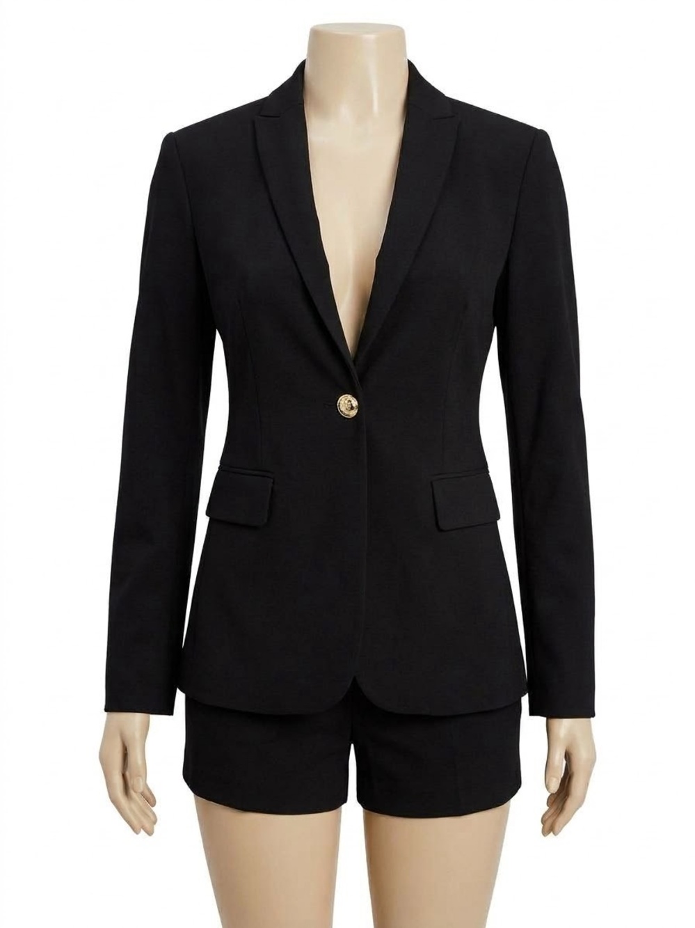 Tommy Hilfiger Black Single-Button Tailored Blazer
